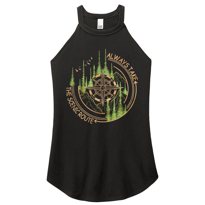 Always Take The Scenic Route Camping Travel Adventure Women's Perfect Tri Rocker Tank