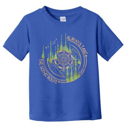 Always Take The Scenic Route Camping Travel Adventure Toddler T-Shirt