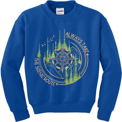 Always Take The Scenic Route Camping Travel Adventure Kids Sweatshirt