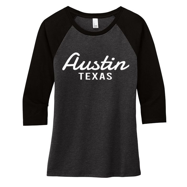 Austin Texas Throwback Women's Tri-Blend 3/4-Sleeve Raglan Shirt