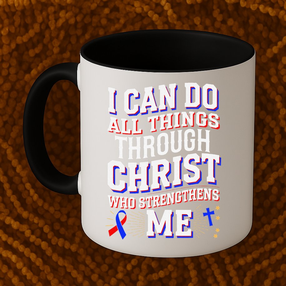 All Things Through Christ Congenital Heart Defect Awareness Mug