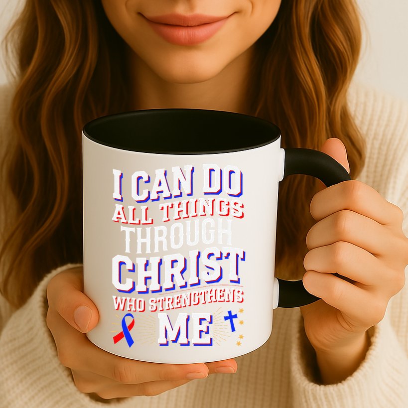All Things Through Christ Congenital Heart Defect Awareness Mug