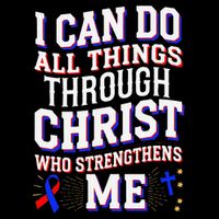 All Things Through Christ Congenital Heart Defect Awareness Flat Bill Trucker Hat