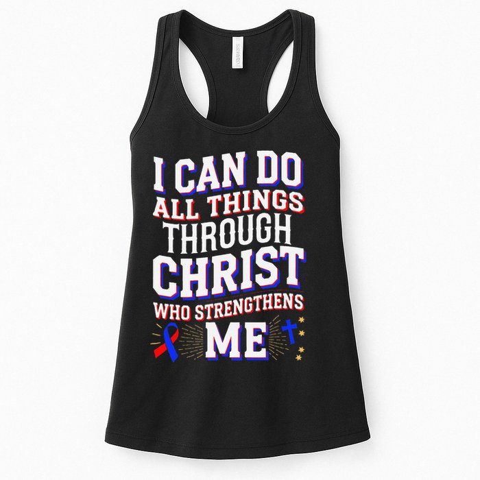 All Things Through Christ Congenital Heart Defect Awareness Womens Tank Top
