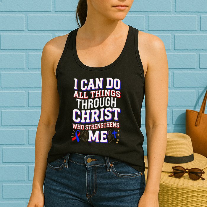 All Things Through Christ Congenital Heart Defect Awareness Womens Tank Top