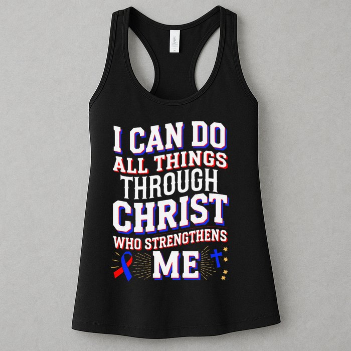 All Things Through Christ Congenital Heart Defect Awareness Womens Tank Top