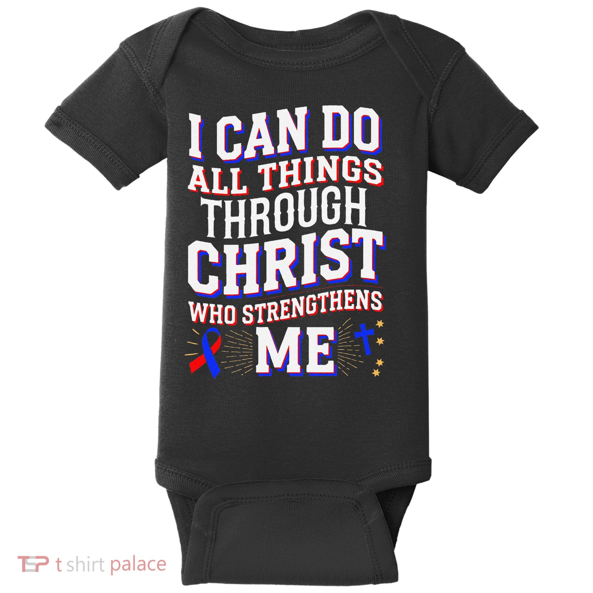 All Things Through Christ Congenital Heart Defect Awareness Baby Bodysuit