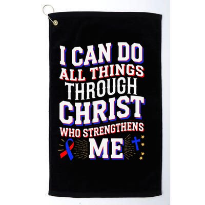 All Things Through Christ Congenital Heart Defect Awareness Golf Towel