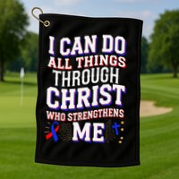All Things Through Christ Congenital Heart Defect Awareness Golf Towel