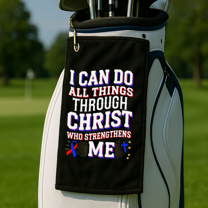 All Things Through Christ Congenital Heart Defect Awareness Golf Towel
