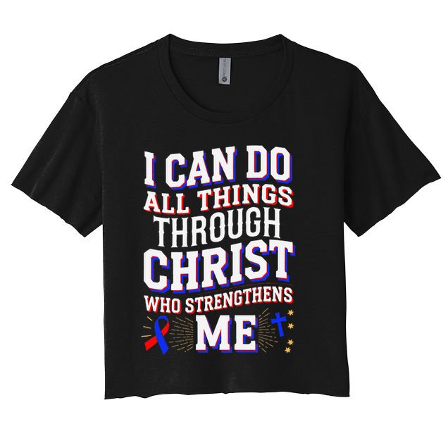 All Things Through Christ Congenital Heart Defect Awareness Crop Top