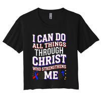 All Things Through Christ Congenital Heart Defect Awareness Women's Crop Top Tee