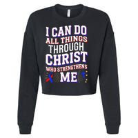 All Things Through Christ Congenital Heart Defect Awareness Cropped Pullover Crew