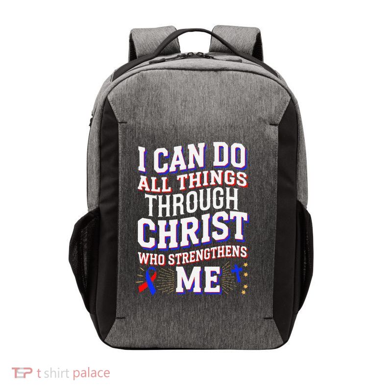 All Things Through Christ Congenital Heart Defect Awareness Vector Backpack