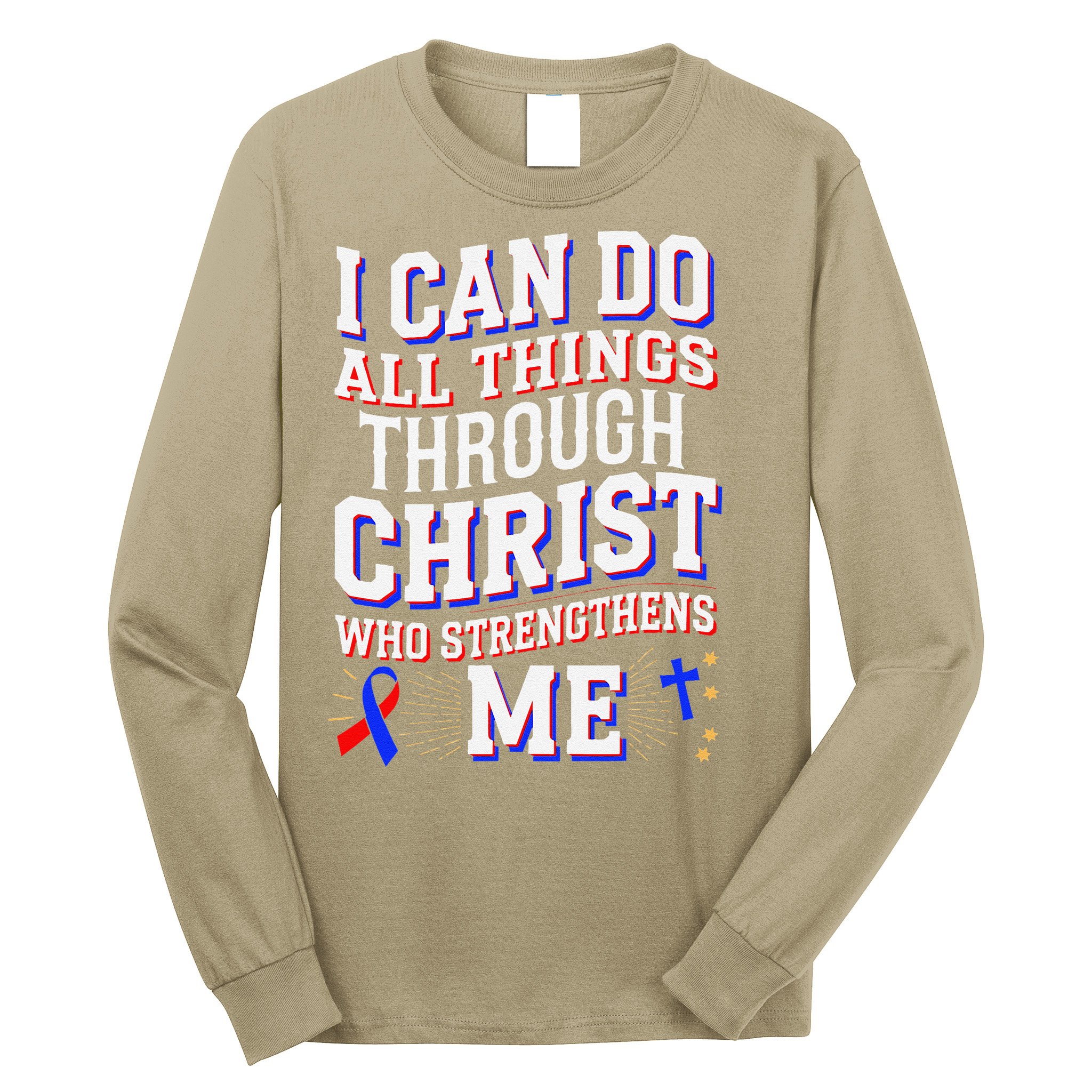 All Things Through Christ Congenital Heart Defect Awareness Long Sleeve Shirt
