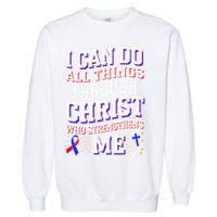 All Things Through Christ Congenital Heart Defect Awareness Garment-Dyed Sweatshirt