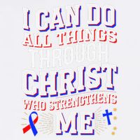 All Things Through Christ Congenital Heart Defect Awareness Garment-Dyed Sweatshirt