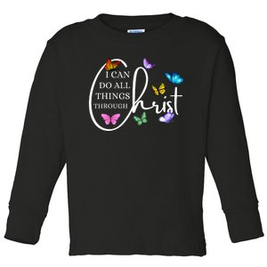 All Things Through Christ Faith Based Christian Toddler Long Sleeve Shirt