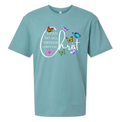 All Things Through Christ Faith Based Christian Sueded Cloud Jersey T-Shirt