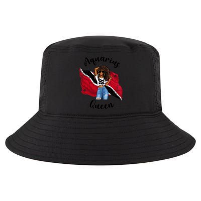 Afro Trinidad Tobago Aquarius Queen African Patriotic Flag Gift Cool Comfort Performance Bucket Hat