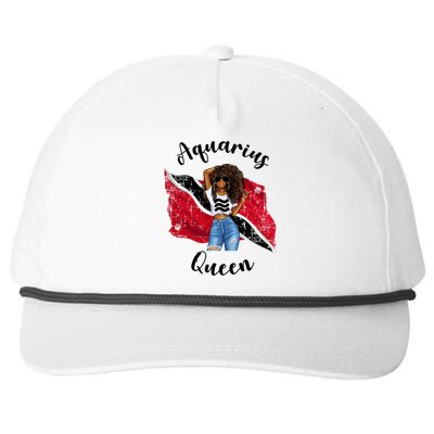 Afro Trinidad Tobago Aquarius Queen African Patriotic Flag Gift Snapback Five-Panel Rope Hat