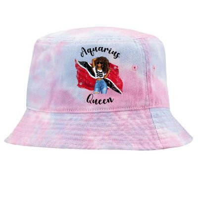 Afro Trinidad Tobago Aquarius Queen African Patriotic Flag Gift Tie-Dyed Bucket Hat