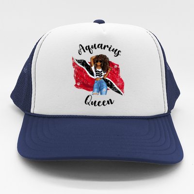 Afro Trinidad Tobago Aquarius Queen African Patriotic Flag Gift Trucker Hat