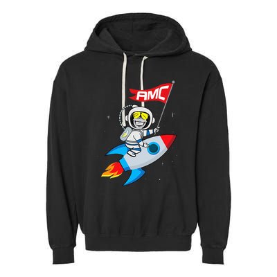 Apes To The Moon $AMC Short Squeeze Garment-Dyed Fleece Hoodie