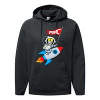 Apes To The Moon $AMC Short Squeeze Performance Fleece Hoodie