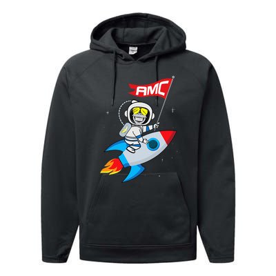 Apes To The Moon $AMC Short Squeeze Performance Fleece Hoodie