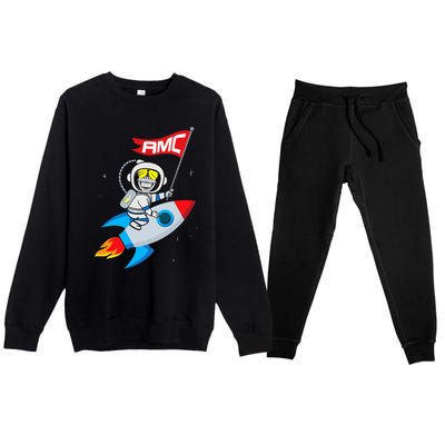 Apes To The Moon $AMC Short Squeeze Premium Crewneck Sweatsuit Set