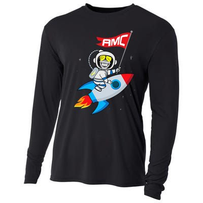 Apes To The Moon $AMC Short Squeeze Cooling Performance Long Sleeve Crew