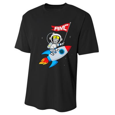 Apes To The Moon $AMC Short Squeeze Performance Sprint T-Shirt