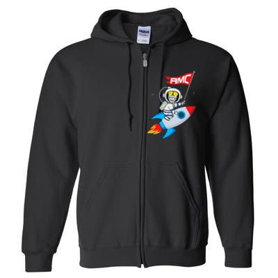 Apes To The Moon $AMC Short Squeeze Full Zip Hoodie