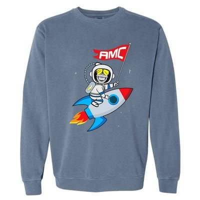 Apes To The Moon $AMC Short Squeeze Garment-Dyed Sweatshirt