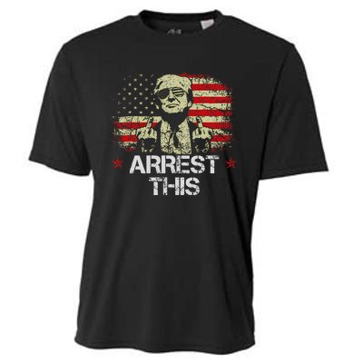 Arrest This Trump Fingers Pro Trump American Flag Cooling Performance Crew T-Shirt