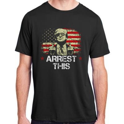 Arrest This Trump Fingers Pro Trump American Flag Adult ChromaSoft Performance T-Shirt