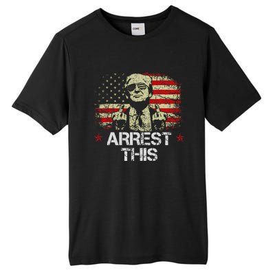 Arrest This Trump Fingers Pro Trump American Flag Tall Fusion ChromaSoft Performance T-Shirt