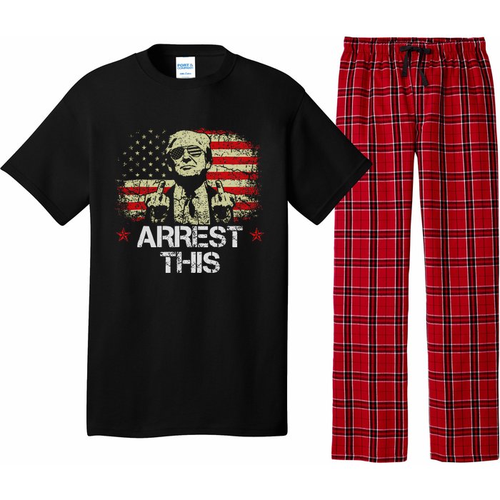 Arrest This Trump Fingers Pro Trump American Flag Pajama Set