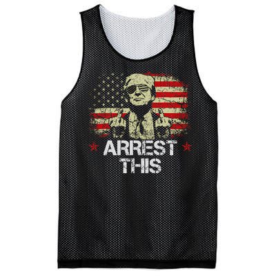 Arrest This Trump Fingers Pro Trump American Flag Mesh Reversible Basketball Jersey Tank