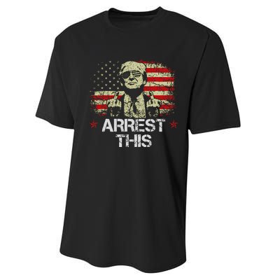 Arrest This Trump Fingers Pro Trump American Flag Performance Sprint T-Shirt