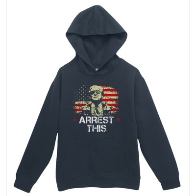 Arrest This Trump Fingers Pro Trump American Flag Urban Pullover Hoodie