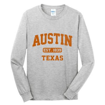Austin Texas TX Vintage State Athletic Style Tall Long Sleeve T-Shirt