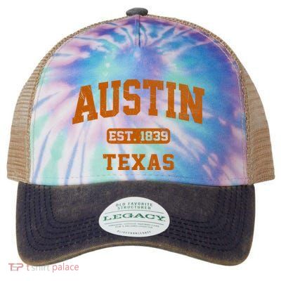 Austin Texas TX Vintage State Athletic Style Legacy Tie Dye Trucker Hat