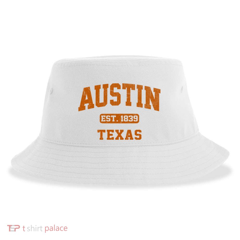 Austin Texas TX Vintage State Athletic Style Sustainable Bucket Hat