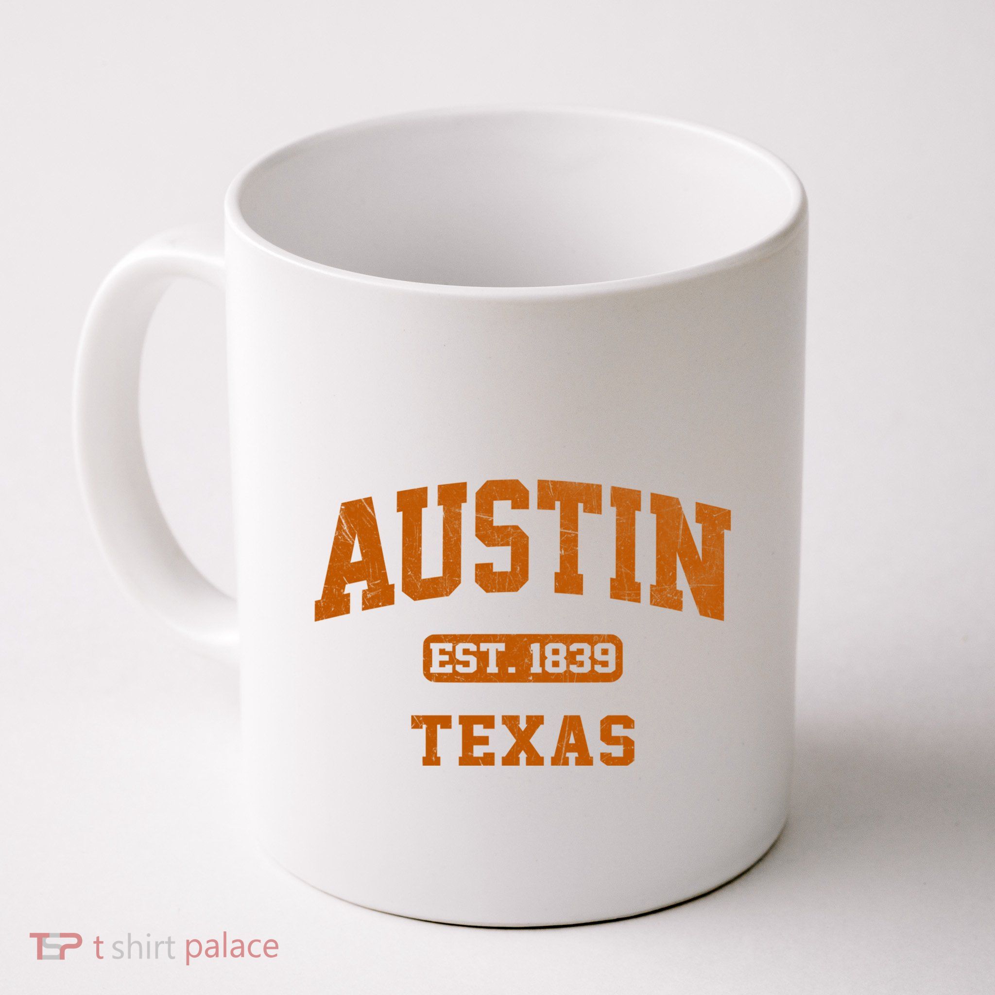 Austin Texas TX Vintage State Athletic Style Mug