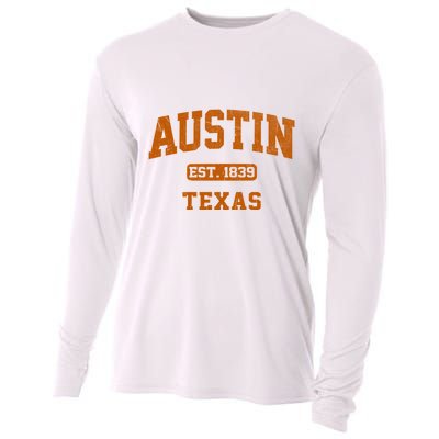 Austin Texas TX Vintage State Athletic Style Cooling Performance Long Sleeve Crew