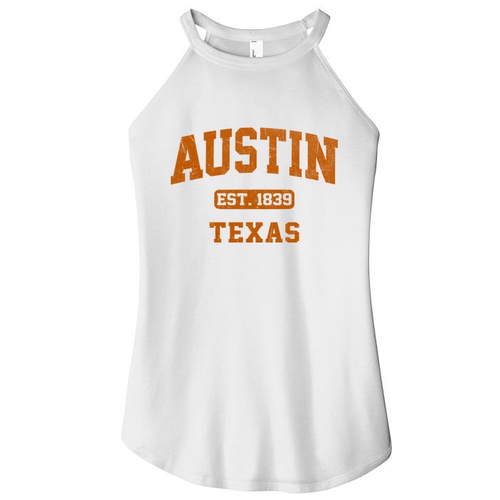 Austin Texas TX Vintage State Athletic Style Women's Perfect Tri Rocker Tank