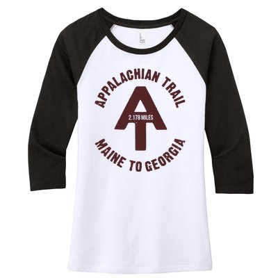 Appalachian Trail T Shirt Vintage Hiking Camping T Shirt Women's Tri-Blend 3/4-Sleeve Raglan Shirt