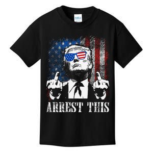 Arrest This Trump 2024 Us American Flag Gift Kids T-Shirt